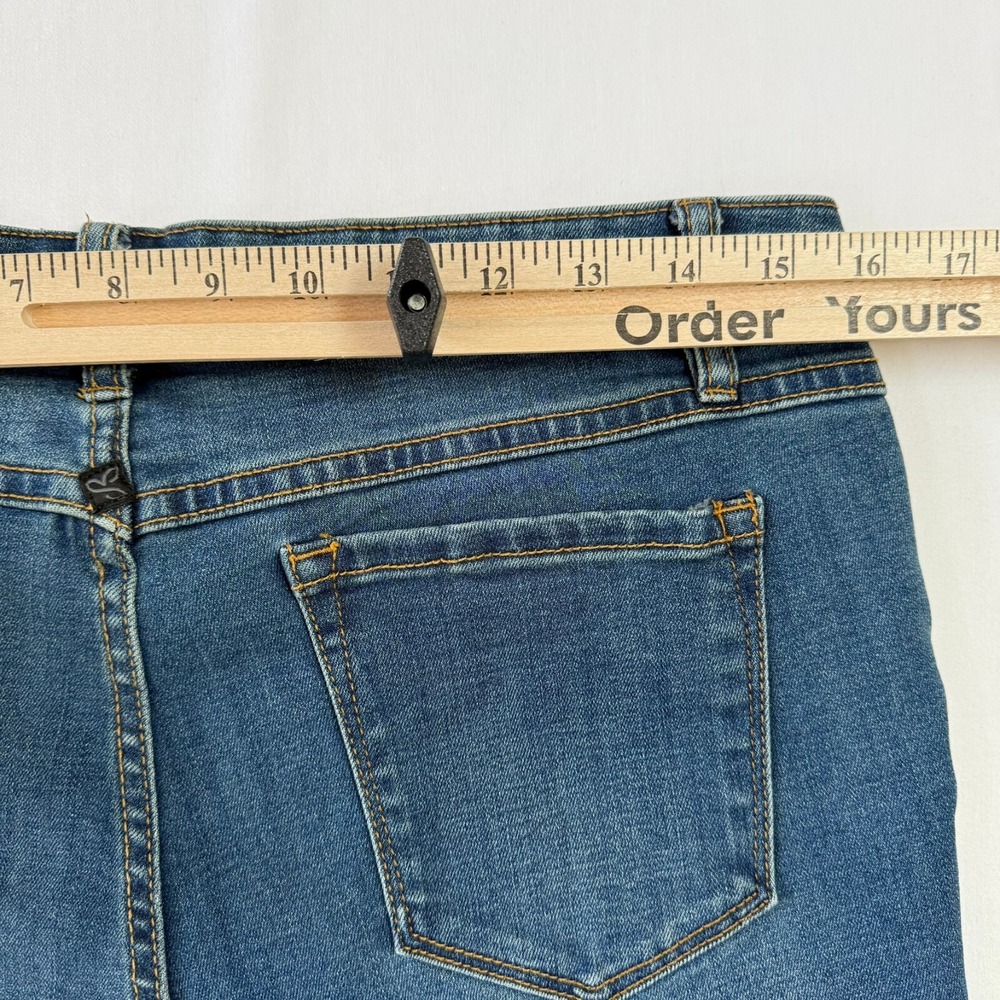 prAna London Jeans Womens 10/30 Blue Denim Stretch Pockets Whisker Straight Fit - Picture 7 of 8